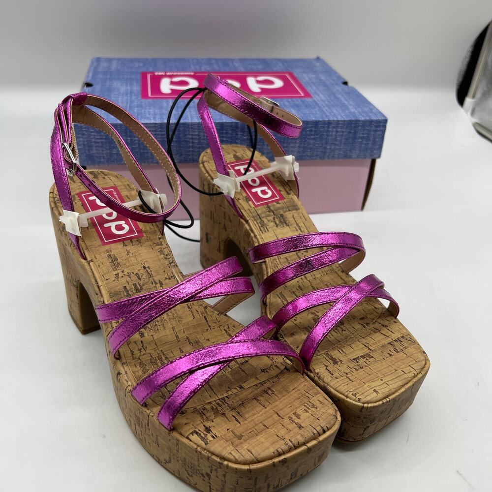 Pop Womens Admission Heeled Sandals Pink Fuschia Size 9M